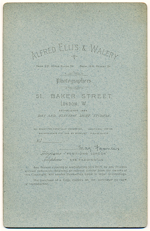 Cabinet Card by Ellis & Walery, London