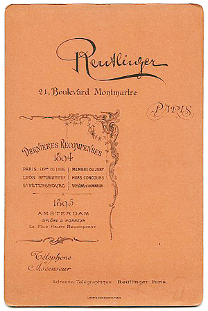 Léopold Reutlinger cabinet photo back